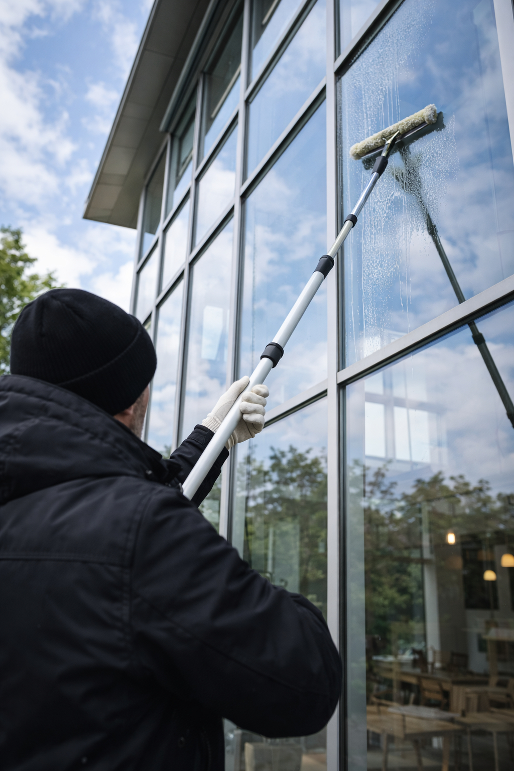 Korkeiden ikkunoiden pesu Helsingissä