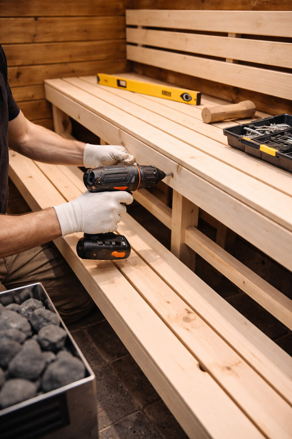 Saunan lauteiden asennus Helsingissä